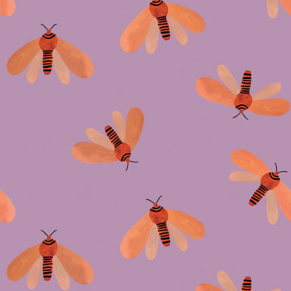 Meet Me at the Wall Wallpaper - Moth Spring - Aniek Bartels