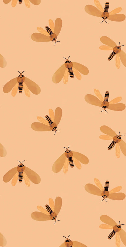 Meet Me at the Wall Wallpaper - Moth Sun - Aniek Bartels