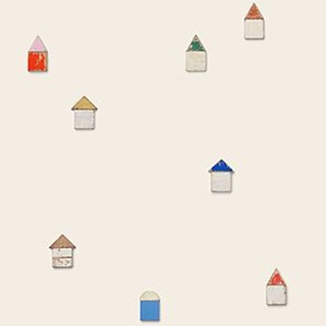 Strandhuisjes behang - Studio Ditte