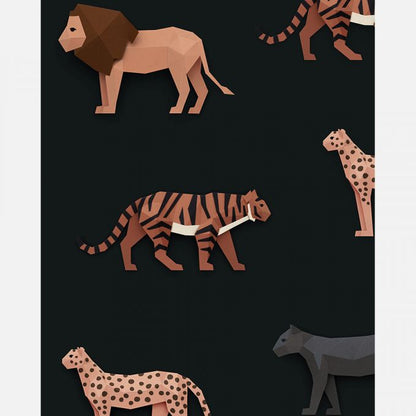 Big cats wallpaper cream - Studio Ditte