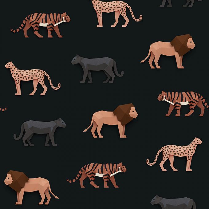 Big cats behang dark - Studio Ditte