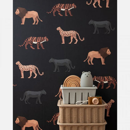 Big cats wallpaper cream - Studio Ditte