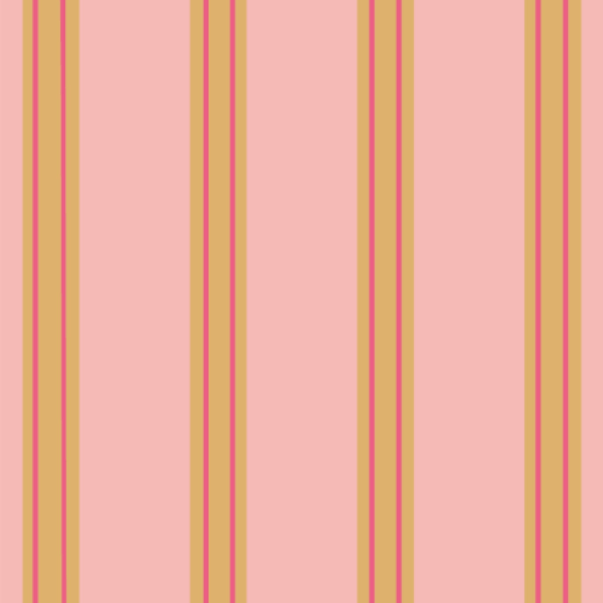 Detailbeeld van Behang Juna Candy van Bibelotte met brede strepen in poederroze, warme karamel en roze accentlijn