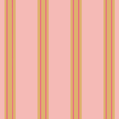 Detailbeeld van Behang Juna Candy van Bibelotte met brede strepen in poederroze, warme karamel en roze accentlijn