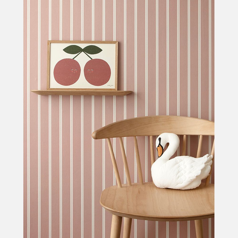 Ribbon wallpaper stone blue - Studio Ditte