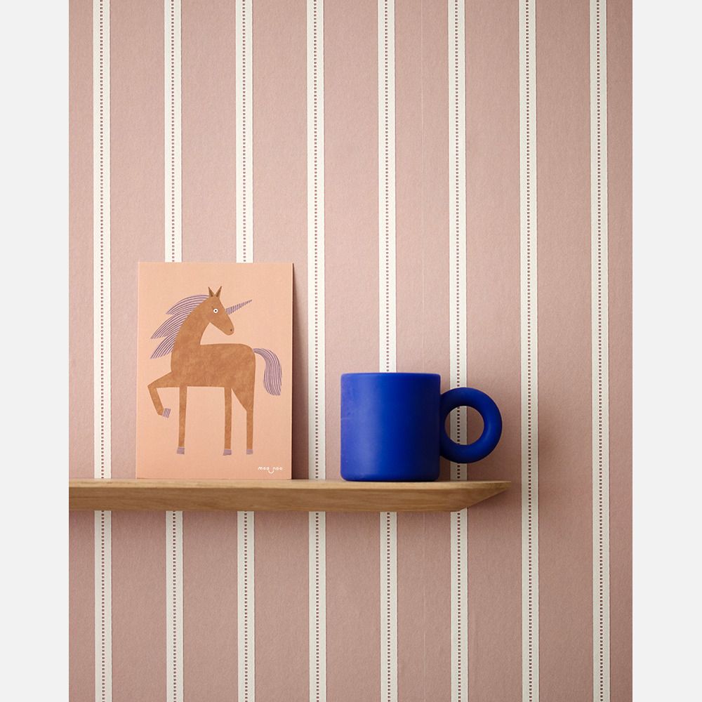 Ribbon wallpaper stone blue - Studio Ditte