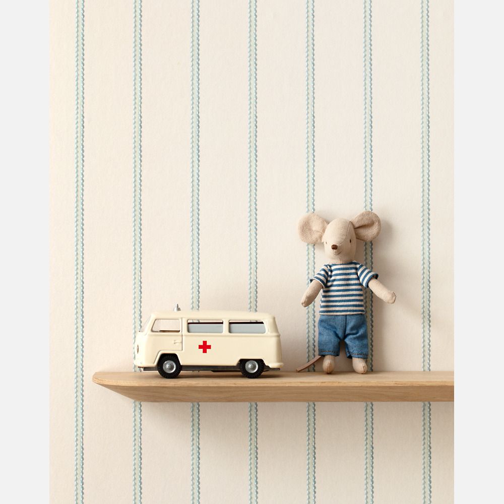 Lintjes behang Steenblauw - Studio Ditte