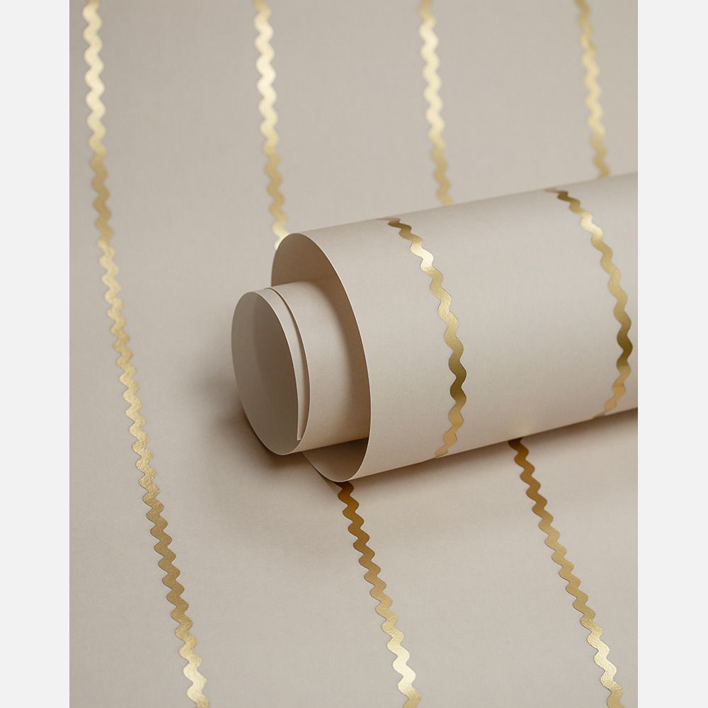 Kinderkamer Lintjes behang Noa creme en mat goud | Studio Ditte