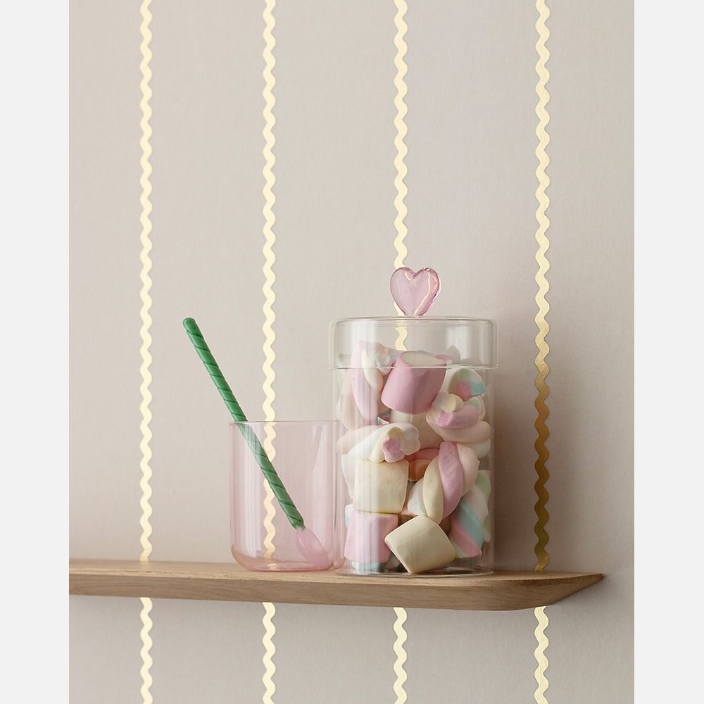 Kinderkamer Lintjes behang Noa creme en mat goud | Studio Ditte
