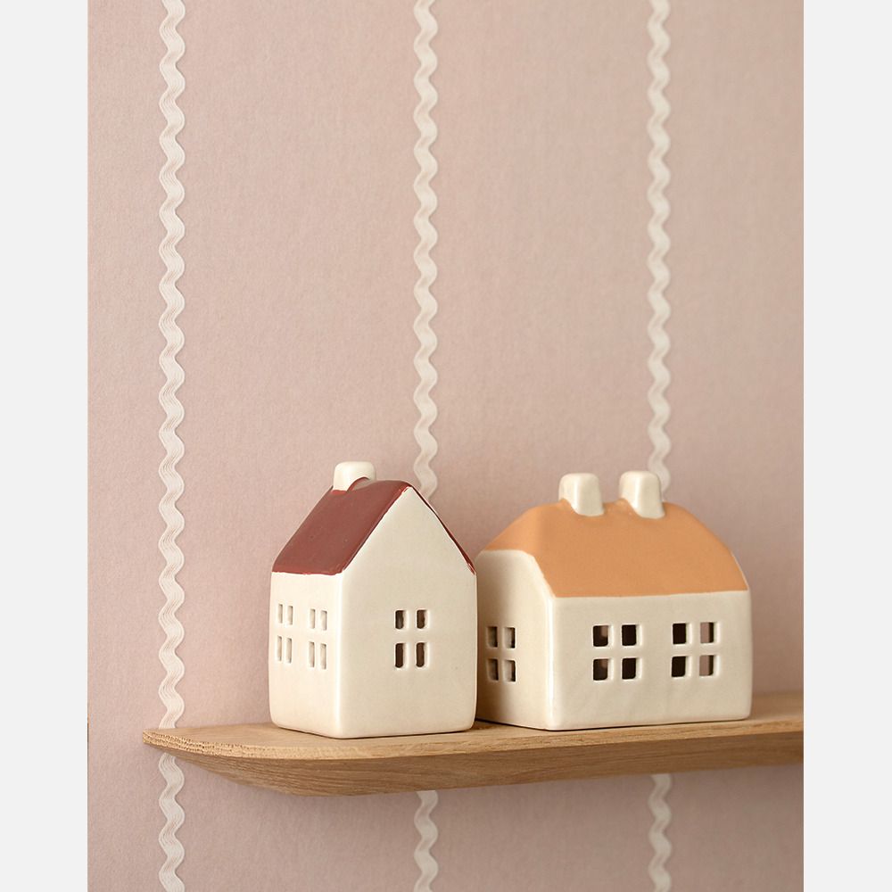 Kinderkamer Lintjes behang Noa oudroze | Studio Ditte
