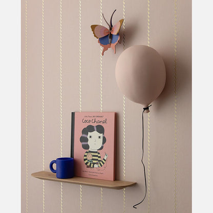Kinderkamer Lintjes behang Noa poederroze en mat goud | Studio Ditte