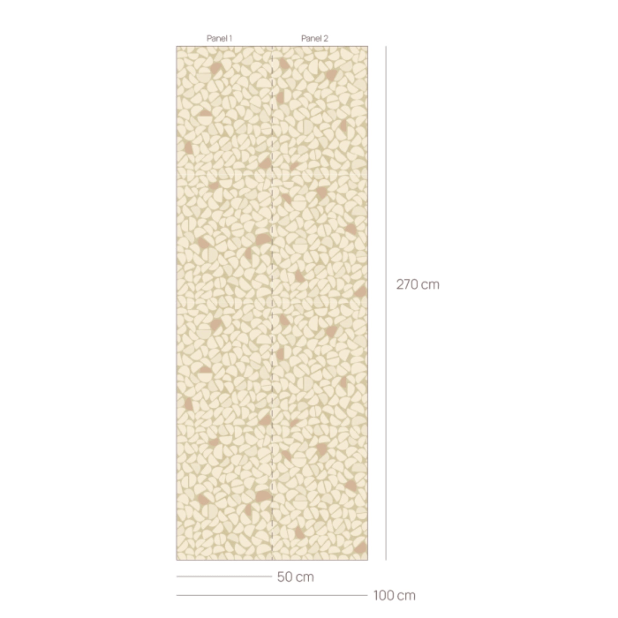 Behang Pebble Beige van Bibelotte – afmetingen en rolspecificaties