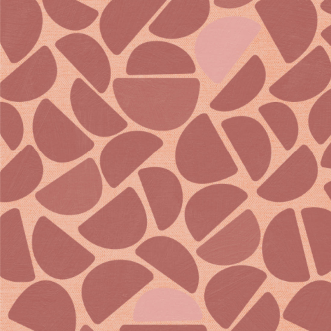 Print detail van Pebble Bordeaux behang met organische vormen en warme bordeauxtinten