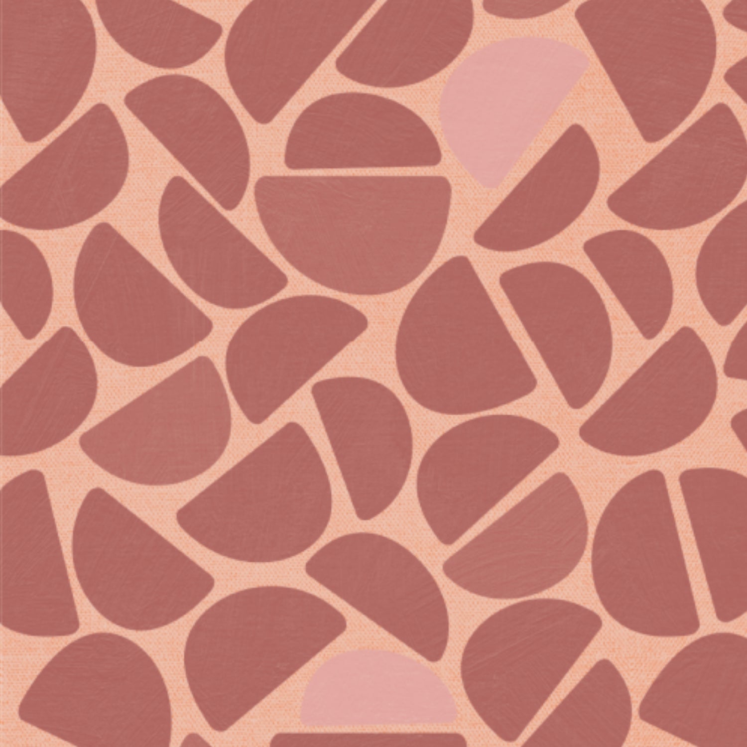 Print detail van Pebble Bordeaux behang met organische vormen en warme bordeauxtinten
