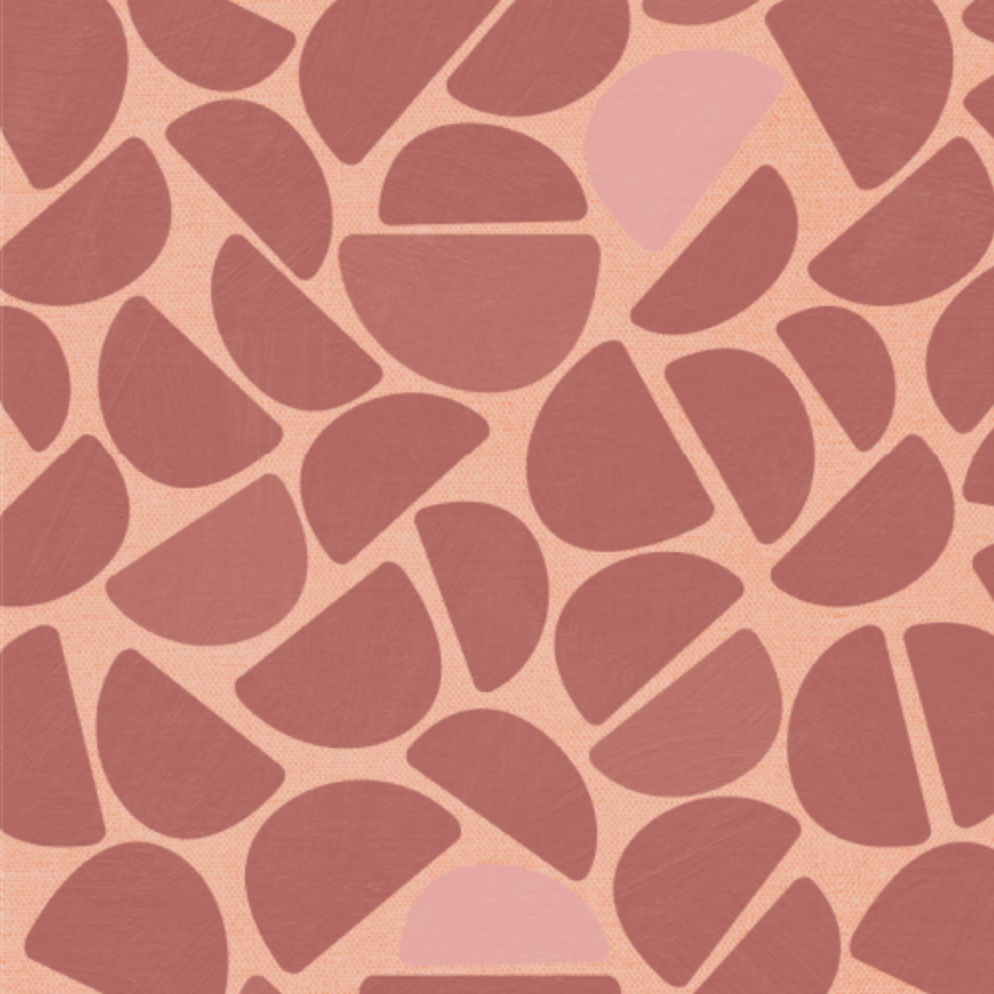 Print detail van Pebble Bordeaux behang met organische vormen en warme bordeauxtinten