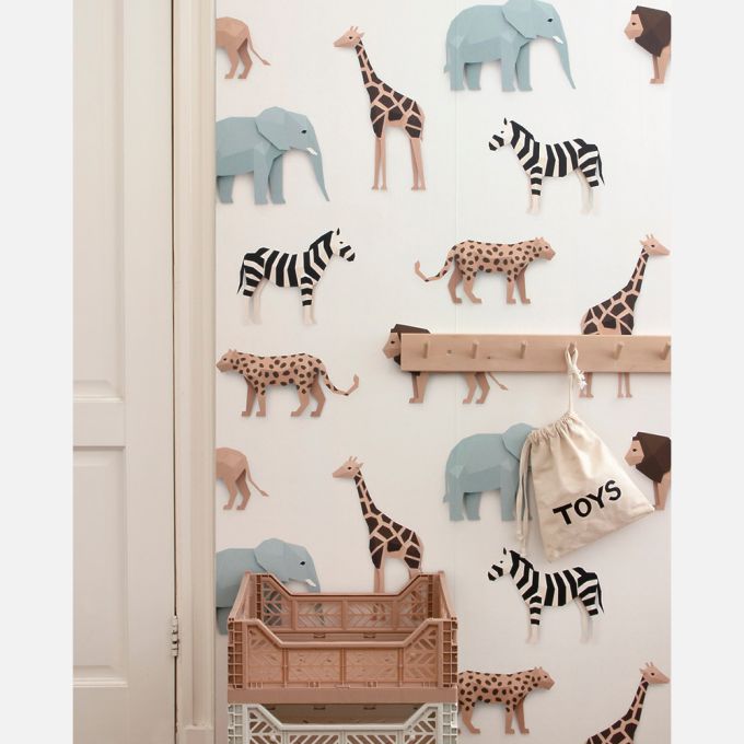 Big cats wallpaper cream - Studio Ditte