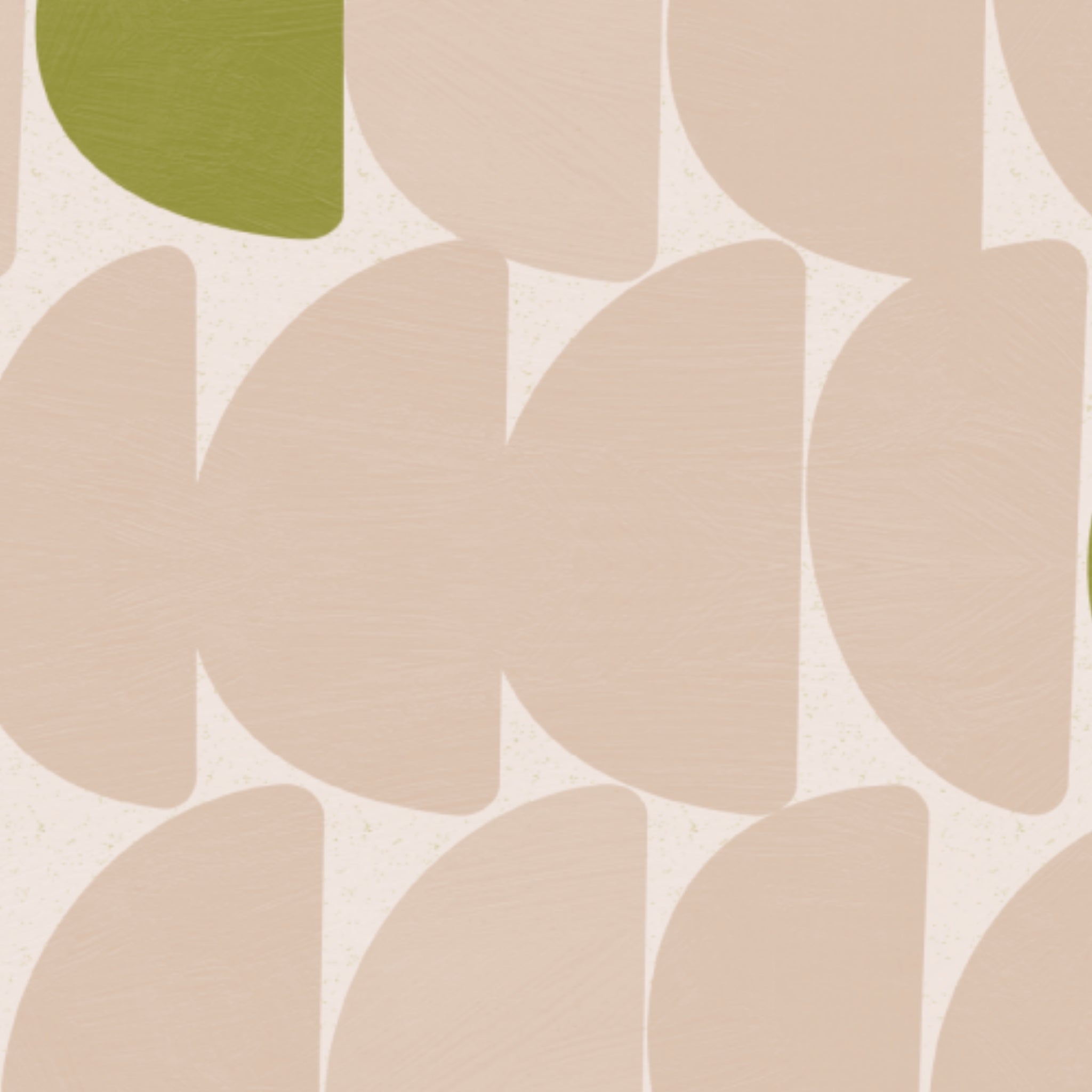 Behang Stone Poeder Bibelotte print detail – organische vormen met poederroze tinten en fris groen accent