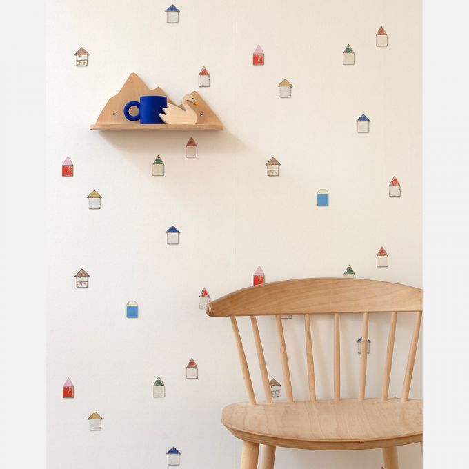 Strandhuisjes behang - Studio Ditte