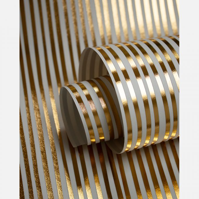 Strepen behang goud - Studio Ditte