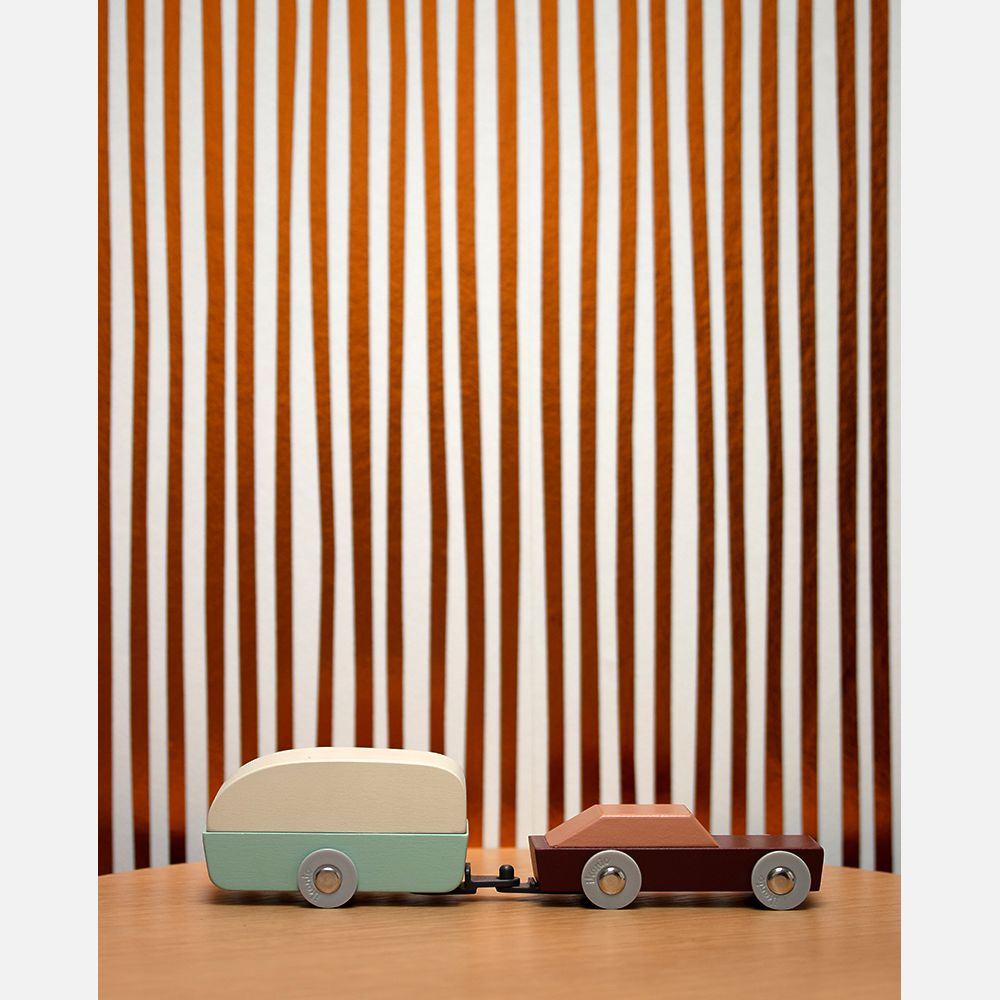 Strepen behang koper - Studio Ditte