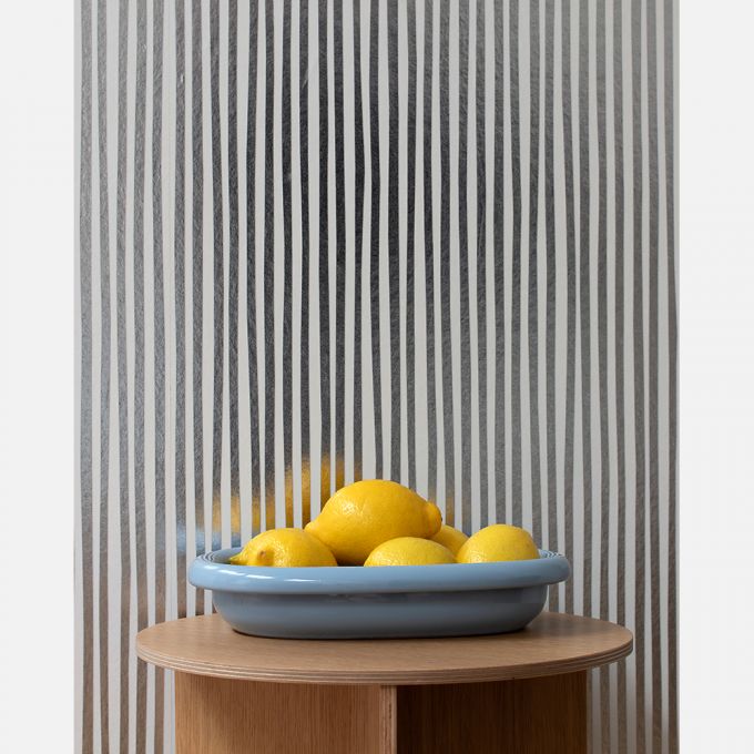 Strepen behang zilver - Studio Ditte