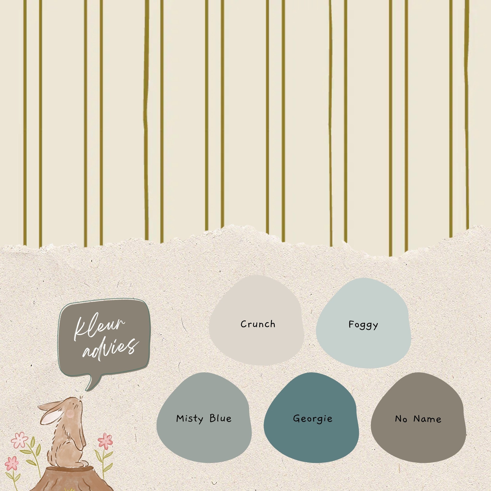 Behang Gestreept Olijf - Bibelotte