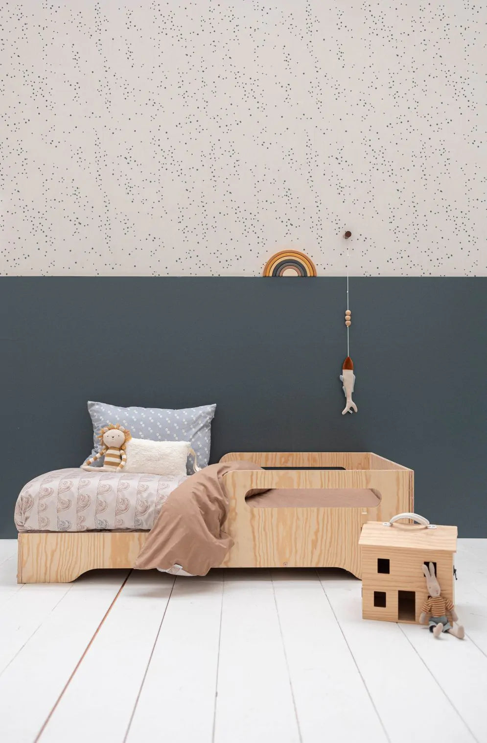 Dottig denim blauw - Bibelotte